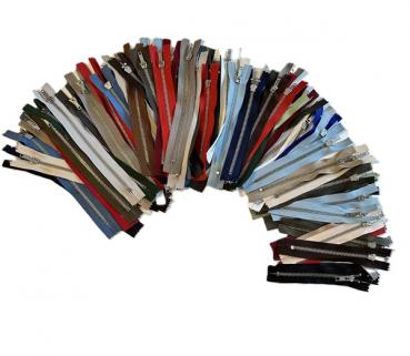 1kg Jeansreißverschluss  unteilbar 14cm - 22cm farbig sort.